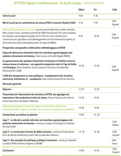 Programme de l'Open Conference